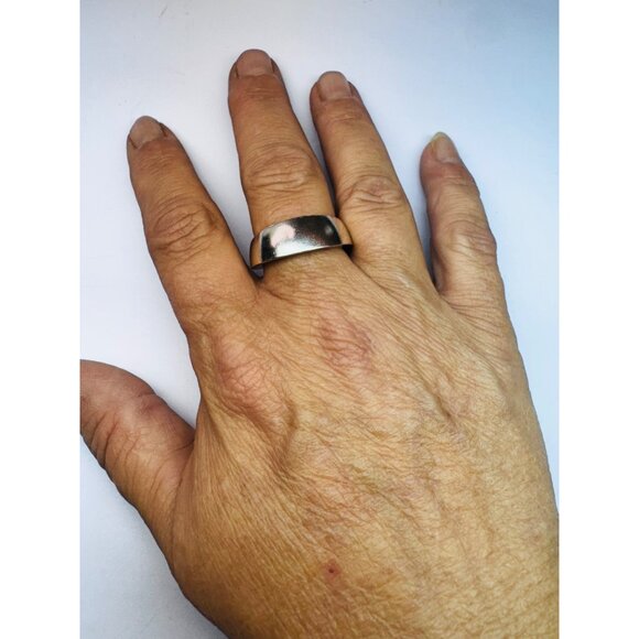 Estate Emporio Armani 925 Sterling Silver Modern Band Ring Size 10.5, 12g - Picture 6 of 11